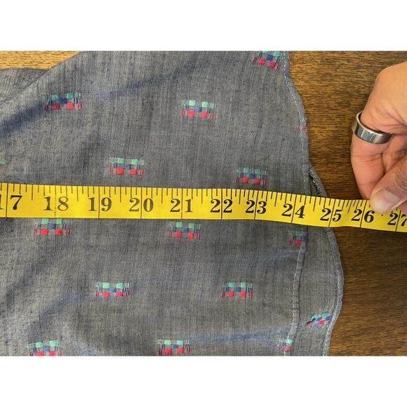 Vintage 80s Kenny Rogers Womens Western Button Down Blue Ruffle Pearl Snap 15/16 - Picture 9 of 9